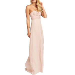 Show me your mumu dusty rose strapless dress